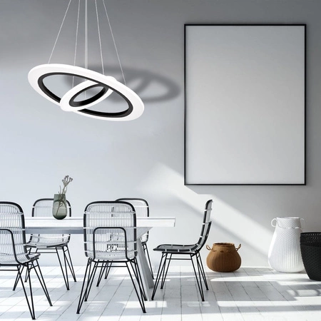 Lampa wisząca COSMO 36W LED Okrągła Oprawa Biała Czarna ML348 Milagro Metal + Akryl