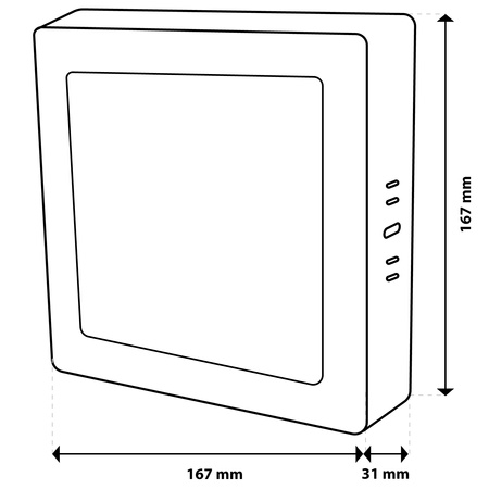 Oprawa Natynkowa Lampa LED Sufitowa 12W Kwadrat 4000K GLOW Biała LUMILED