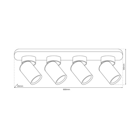 Lampa Sufitowa ANDY 4xGU10 Czarny Złoty Milagro