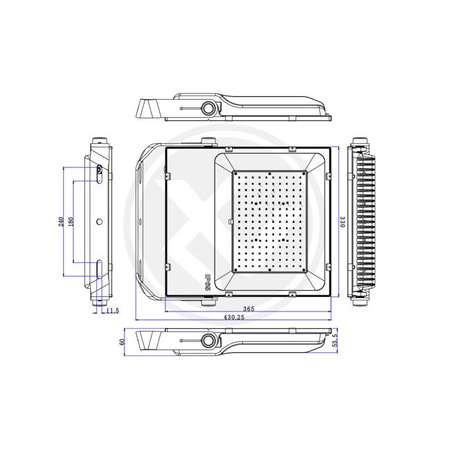 Naświetlacz Halogen LED PX-150W 18000lm 5000K Zimna IP65 IK08 Masterled
