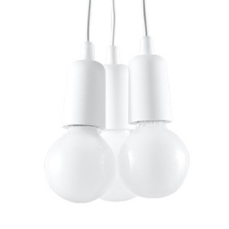 Lampa Sufitowa Wisząca Zwis 3x E27 Nieregularna Biała Nowoczesna Diego Sollux