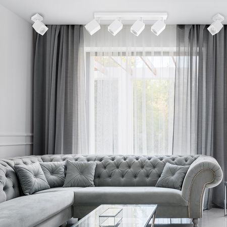 Lampa Sufitowa Reflektor 4xGU10 Listwa Belka QUANTUS Biała