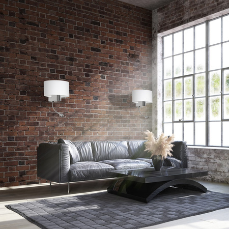 Lampa Ścienna Kinkiet CASINO Biała Chrom 1xE27 + 1W LED Milagro