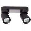 Lampa Sufitowa Ścienna TIMO Kinkiet Reflektor Oprawa Halogenowa Ruchoma 2xGU10 Czarny LVT