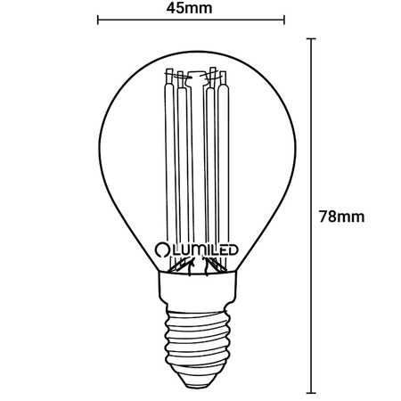 Żarówka LED E14 Kulka P45 7W = 60W 806lm 4000K Neutralna 360° FILAMENT LUMILED