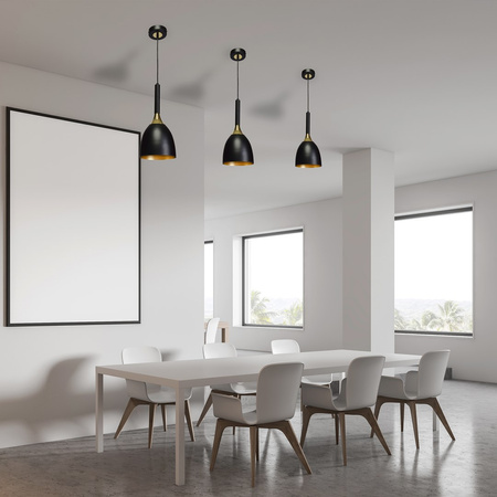 Lampa wisząca czarno złota MiLAGRO 1xE27 CLARK