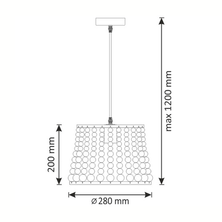 Lampa Wisząca Sufitowa BRENA 1x E27 Zwis Czarna Drewno GOLDLUX (Polux)