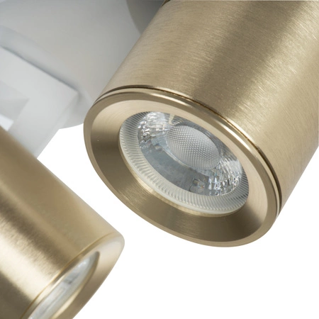 Oprawa Lampa Sufitowa Reflektor GU10 Regulowana Okrągła Biała Złota Laurin Kanlux