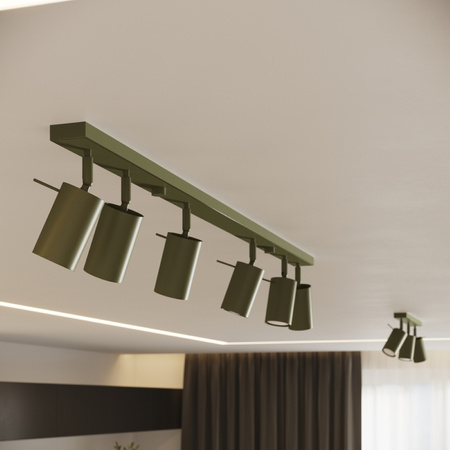 Lampa Sufitowa Reflektor Tuba Spot 3x GU10 Oliwkowa Ring Bittersweet Shimmer SL.1502 Sollux