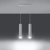 Lampa Sufitowa Wisząca Zwis 2x GU10 Tubularna Biała Nowoczesna Lagos Sollux