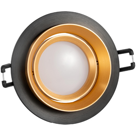 Oprawa Podtynkowa Punktowa Spot MR16 Czarna Złota 12V LIKA Sanico Goldlux
