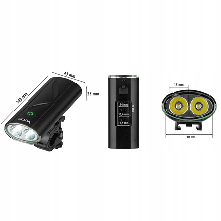 Latarka Lampka Przednia Rowerowa LED USB-C Uchwyt 5 Trybów 260lm IPX6 VAYOX