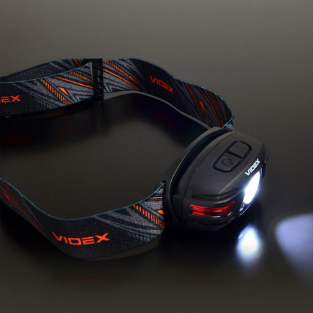 Latarka Czołowa Akumulatorowa LED 5W 330lm 5 Trybów Pracy USB-C Wodoszczelna IP67 Videx