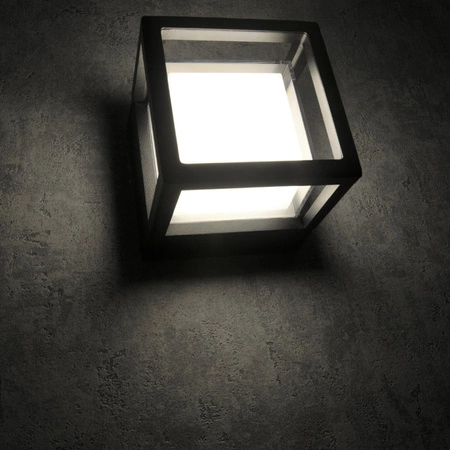 Lampa Ogrodowa Kinkiet Elewacyjny KANSAS LED IP44 12W 4000K Czarna GOLDLUX (Polux)
