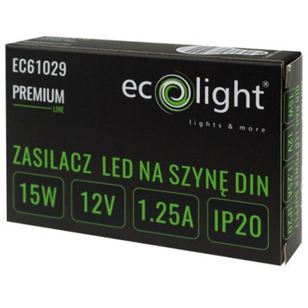 Zasilacz Na Szynę Led DIN Premium Line 12V 15W Ecolight