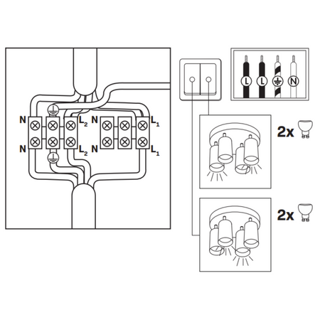 Lampa Sufitowa Oprawa Natynkowa 4x GU10 Biała IP44 TURYN Sanico Goldlux