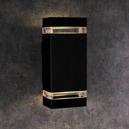 Kinkiet ogrodowy elewacyjny góra dół Gilbert 2xGU10 Y218 Ip44 GOLDLUX (Polux) czarny