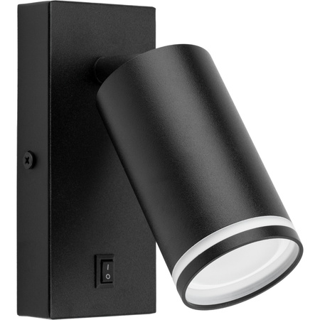 Lampa ścienna Kinkiet GU10 RING z włącznikiem czarny