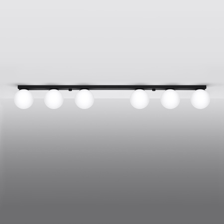 Lampa Sufitowa Listwa Oświetleniowa 6x G9 Kula Czarna Nowoczesna Yoli Sollux