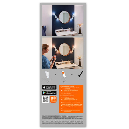 Inteligentna lampa ścienna kinkiet SMART + WIFI 12W ORBIS WALL CROSS WHITE LEDVANCE