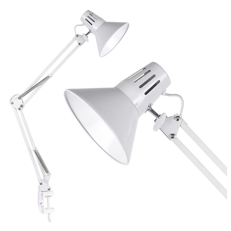 Lampka Biurkowa Stołowa E27 Biała Worker Sanico Goldlux