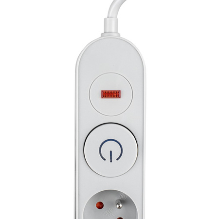 Przedłużacz z Układem Przeciwprzepięciowym 3M 5GN Sieciowy Szary Listwa Zasilająca + Wyłącznik