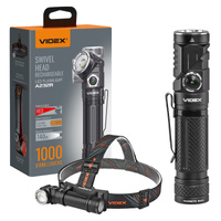 Latarka Czołowa Ręczna LED 10W 1000lm 8 Tybów USB-C Wodoszczelna IP66 Videx