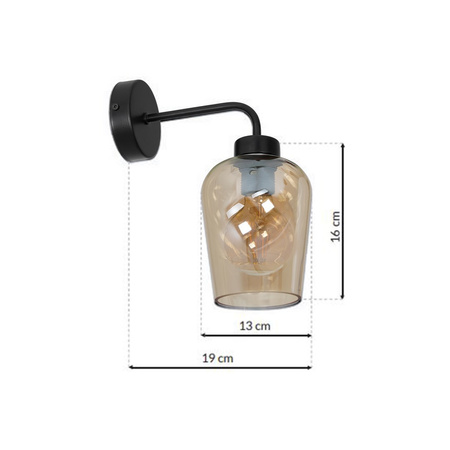 Lampa Ścienna Kinkiet SANTIAGO Bursztynowa 1xE27 Milagro