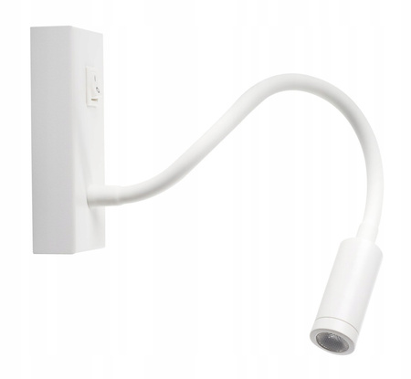 Lampa Ścienna LED Elastyczny Kinkiet do Czytania 3,3W 3000K Biała TONIL II KANLUX