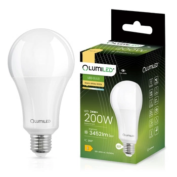 Żarówka LED E27 A60 24W = 200W 3452lm 3000K Ciepła 260° LUMILED