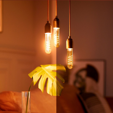 Żarówka LED E27 Tubularna T32 7W = 40W 470lm 1800K Ciepła 270° FILAMENT Vintage Bursztynowa Decorative Philips