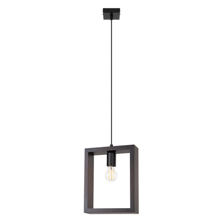 Lampa Sufitowa Wisząca Zwis E27 Żyrandol Kwadratowa Brązowa Skandynawska Aries Sollux
