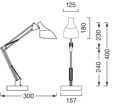 Lampa Stołowa Oprawa Biurkowa Stojąca Regulowana E27 Czarny USB-C Office Line Ledvance