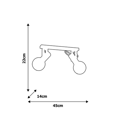 Lampa Sufitowa AURIS Czarna 2xE14 Milagro