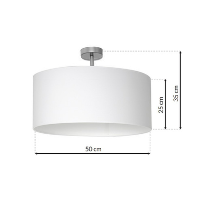 Lampa Sufitowa CASINO 1xE27 Biała Chrom Abażur Milagro