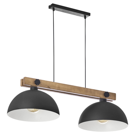 Lampa Sufitowa Wisząca OSLO Żyrandol Czarna Drewniana Industrialna 2xE27 1706 TK Lighting