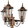 Lampa Ogrodowa parkowa stojąca Słupek Latarnia LIGURIA GOLDLUX (Polux) 3X E27 patyna 2,5m
