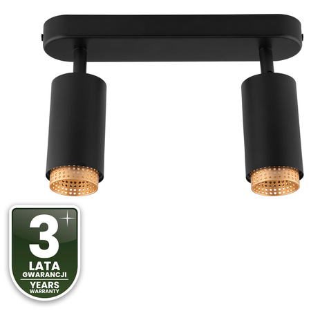 Lampa Sufitowa Reflektor LED 2x GU10 Tuba Spot ELIGIS Czarny LUMILED