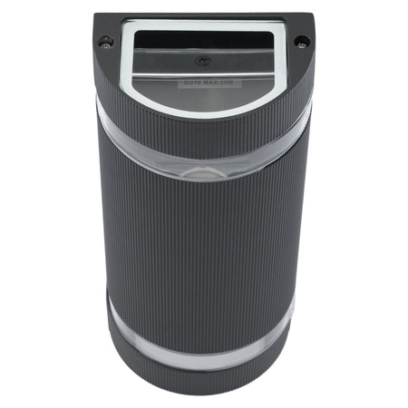 Kinkiet ogrodowy elewacyjny podwójny HANA Okrągła LED 2x GU10 Aluminium czarna IP54