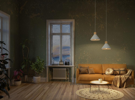 Lampa Sufitowa Wisząca Dekoracyjna E27 Zwis Szary Brązowy Beton Decor Ledvance