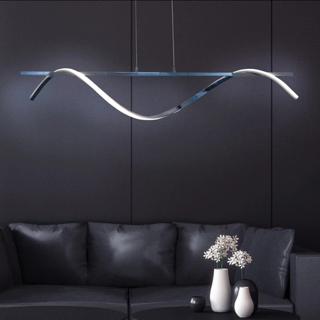 Lampa LED Sufitowa Wisząca Zwis 23W 3600lm 4000K Neutralna Srebrna Rumba Sanico Goldlux