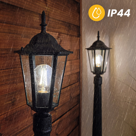 Lampa Ogrodowa Zewnętrzna E27 SŁUPEK LATARNIA 110cm Czarna BELLIS LUMILED