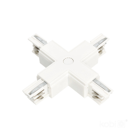 Łącznik do Szynoprzewodu 3-Obwodowy X Zewnętrzny Biały Kobi