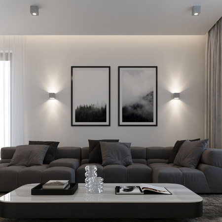 Lampa Sufitowa Oprawa Natynkowa GU10 Kwadratowa Szara Industrialna Quad Sollux