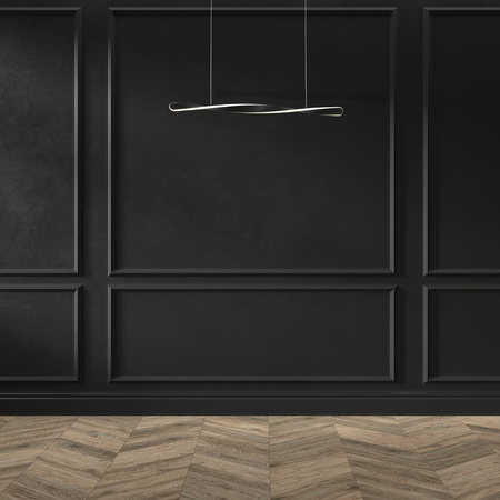 Lampa wisząca SWIRL 24W LED Podłużna Zakręcona Czarna ML5498 Milagro Metal + Tworzywo sztuczne