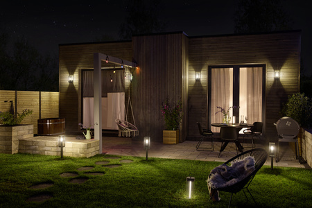 Kinkiet Ogrodowy Lampa Elewacyjna Zewnętrzna E27 Szary IP44 z Czujnikiem Ruchu i Zmierzchu Endura Osram