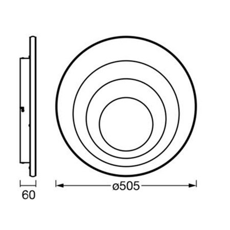 Lampa Sufitowa Plafon LED Oprawa Oświetleniowa 42W 50.5cm 2400lm Ozdobna Okrągła Biała LEDVANCE