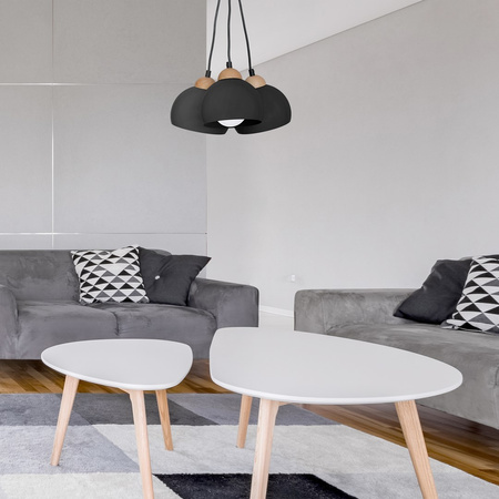 Lampa Wisząca Sufitowa DAMA Czarna 3xE27 Milagro