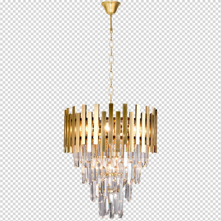 Lampa Sufitowa Żyrandol ASPEN II Złota 9xE14 Milagro