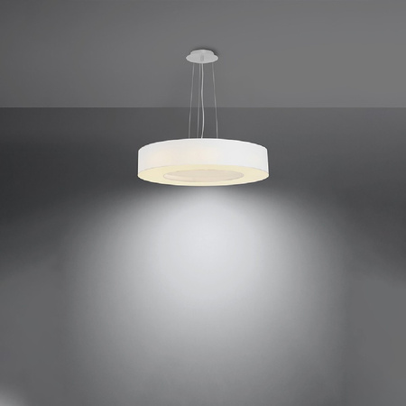 Lampa Sufitowa Wisząca Zwis 5x E27 Żyrandol Okrągła Biała Minimalistyczna Saturno Sollux